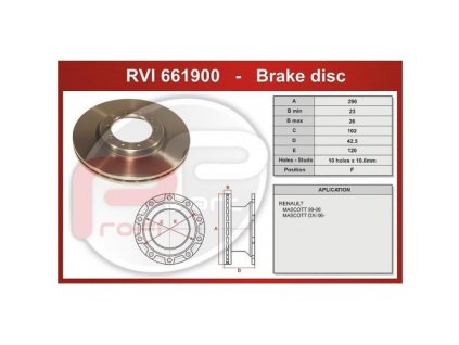 brzdový kotúč RENAULT MASCOT REN125 zadný