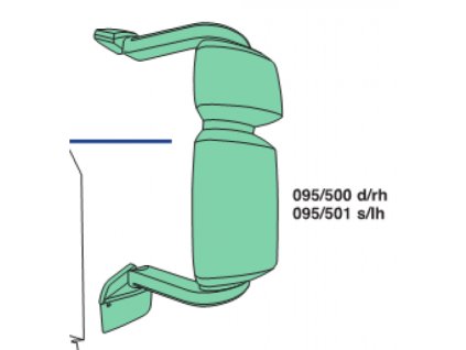 kompletné zrkadlo ľavé