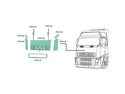 ľavý držiak kapoty VOLVO FH12