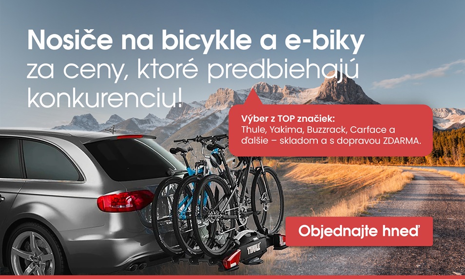Nosiče na ťažné zariadenie, na strechu pre bicykle a e-biky