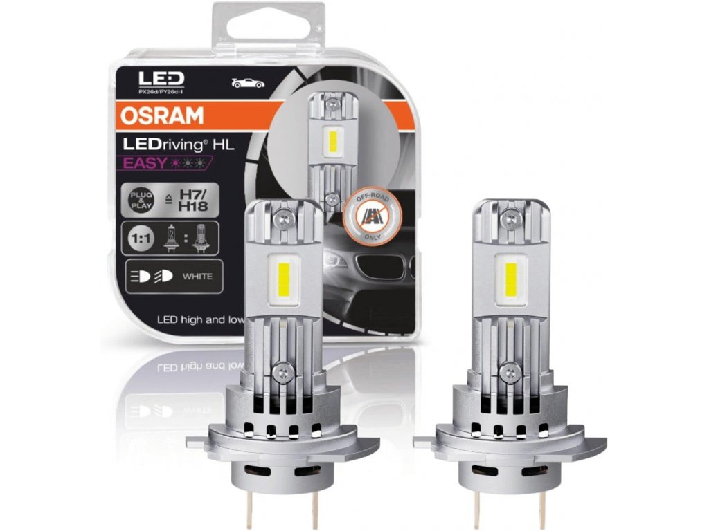 Osram H7/H18 HL Easy LED-Scheinwerfer 16W PX26d/PY26d-t Set 12V