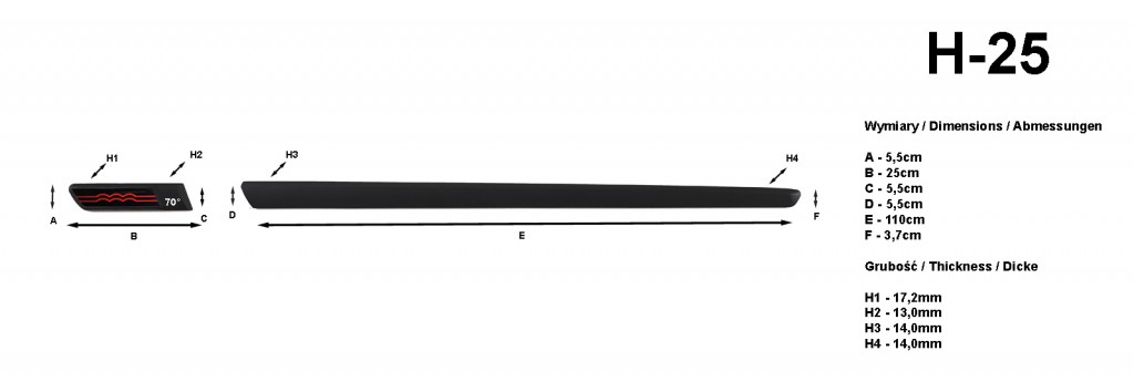 Riderauto Lišty dverí - Fiat 500 2007-