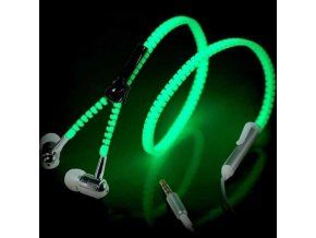 Svítící zipová sluchátka více barev