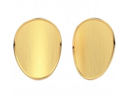 oval solid gold brushed earrings silver body jewelry 3d model 3d model d454f89a61