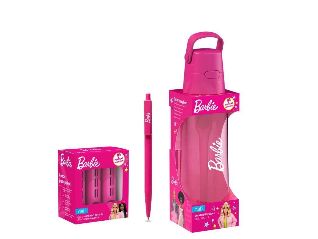 BARBIE Dafi SOLID 0.7 Filter Bottle Pink Set with 4 Filters