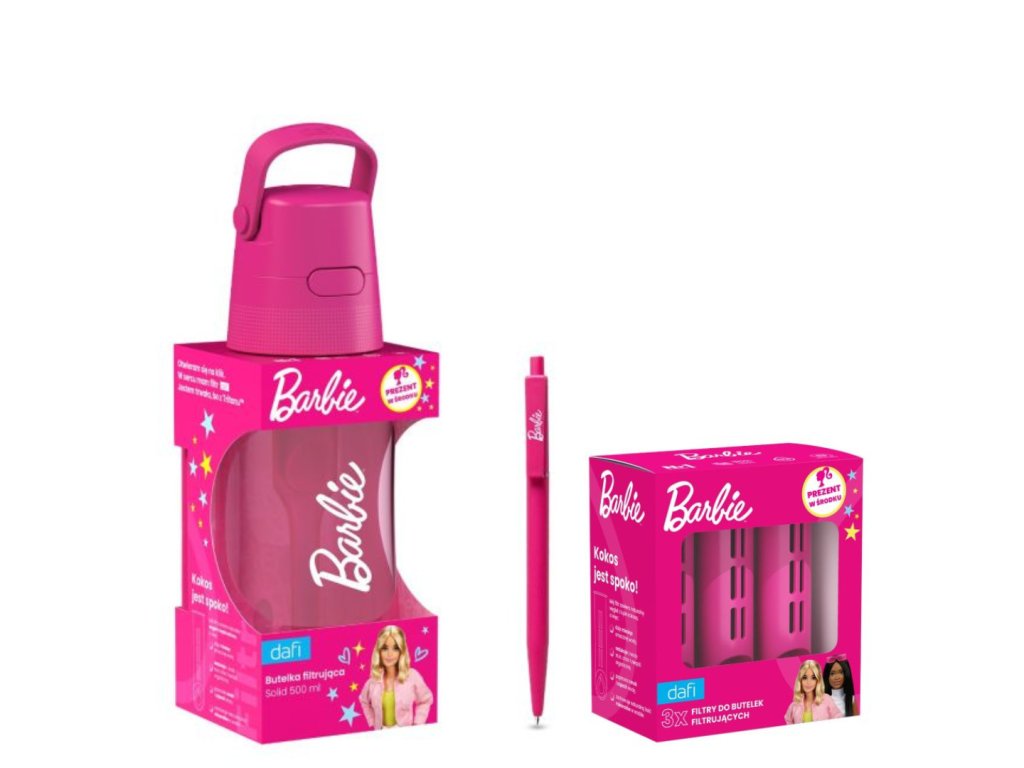 BARBIE Dafi SOLID 0.5 Filter Bottle Pink Set with 4 Filters
