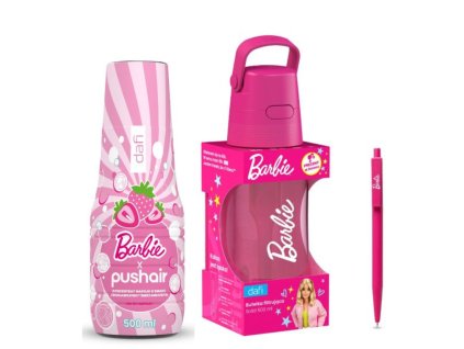 BARBIE Dafi SOLID 0,5 Filtračná Fľaša + PUSHAIR BARBIE Sirup na Sódu 500 ml