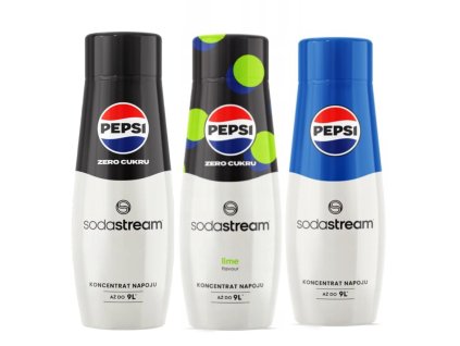 3x SODASTREAM PEPSI + PEPSI MAX + PEPSI MAX LIME siropuri