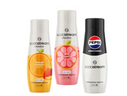 SODASTREAM PEPSI MAX + RUŽOVÝ GRAPEFRUIT + POMARANČ MANGO 440 ml sirupy