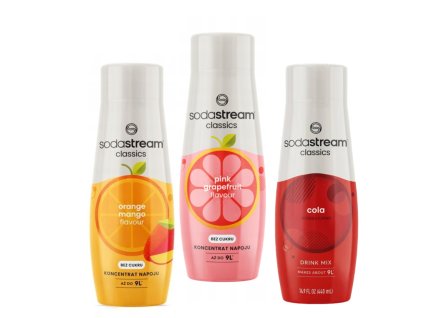 SODASTREAM COLA + GRAPEFRUIT + ORANGE-MANGO syrups