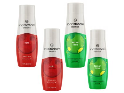 SODASTREAM 2x Cola 2x Zitrone-Limette