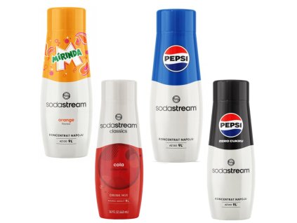4x SodaStream sirupy: Cola, Mirinda, Pepsi a Pepsi Max