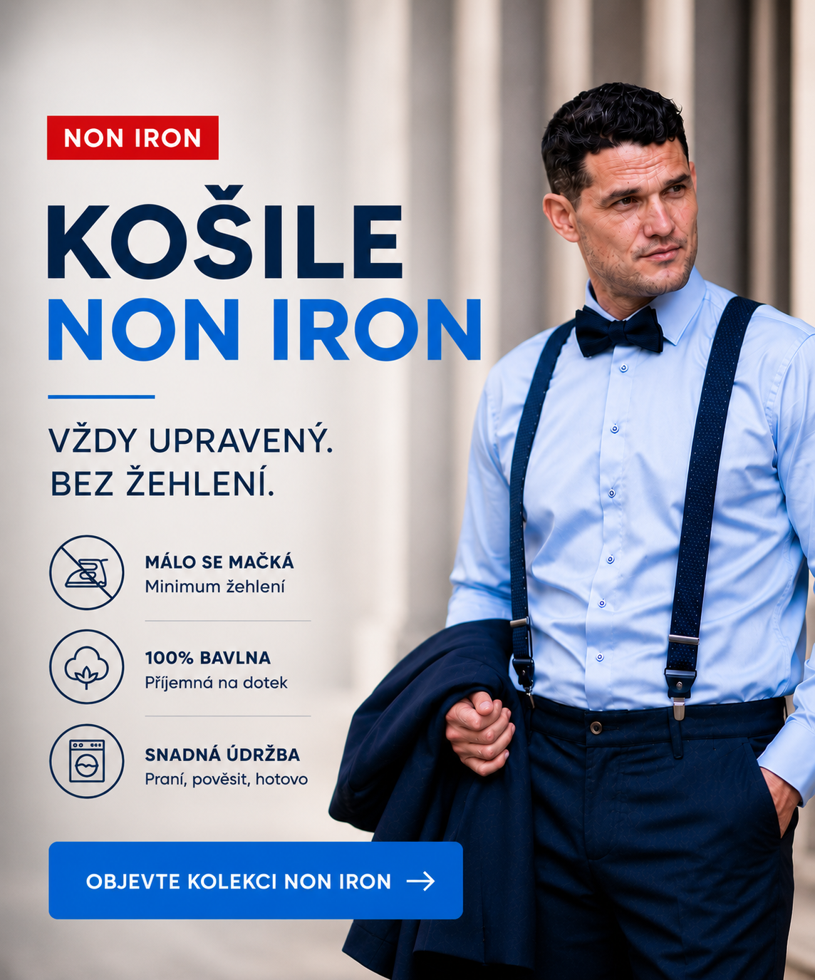 Bavlněné nežehlivé košile Avantgard NON IRON