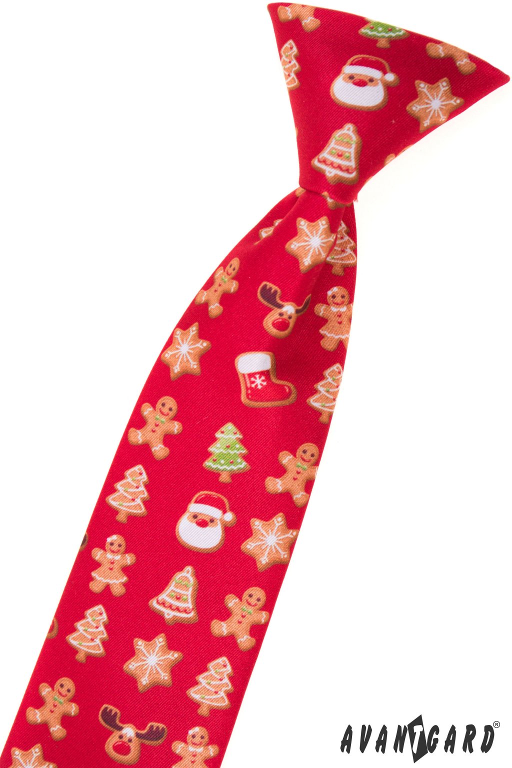 Chlapecká vánoční kravata, 558-1984, Červená/perníček