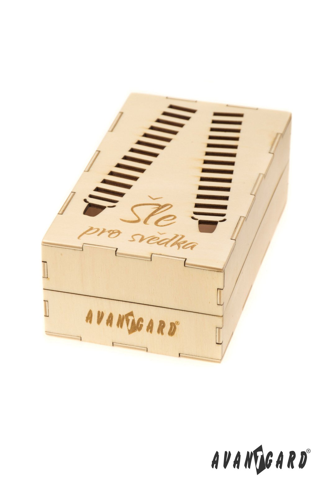 Dřevěná dárková krabička na šle Pro svědka, 921-3717, Přírodní dřevo