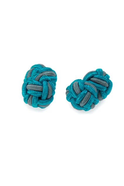 Knots - manžetové uzlíky, 614-2521, Tyrkysová-šedá