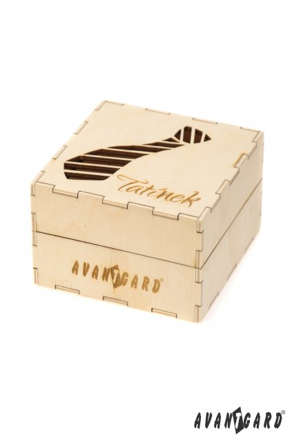 Dřevěná dárková krabička Tatínek, 923-3714, Přírodní dřevo