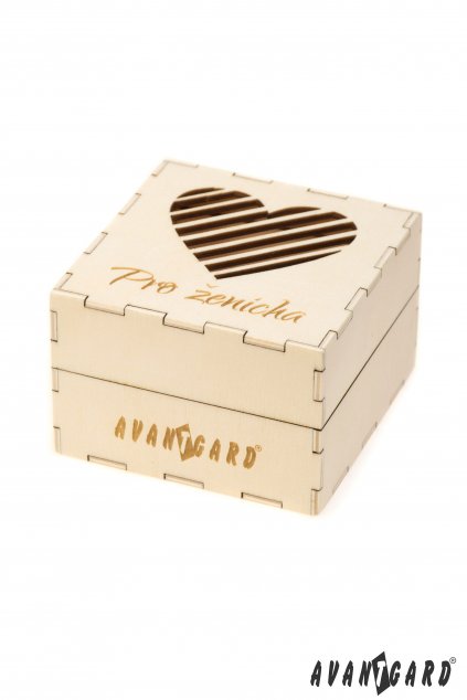 Dřevěná dárková krabička Pro ženicha, 923-3720, Přírodní dřevo