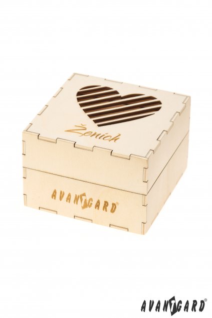 Dřevěná dárková krabička Ženich, 923-3722, Přírodní dřevo