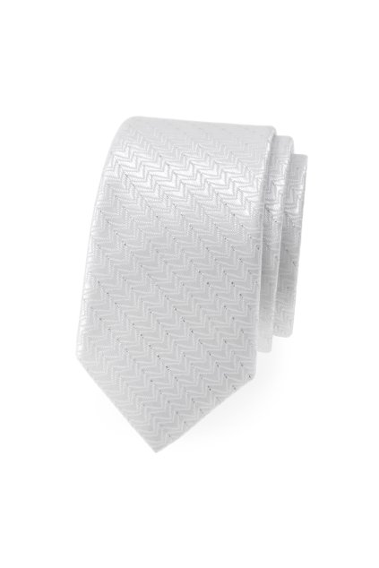 Kravata SLIM LUX, 571-9320, Bílá