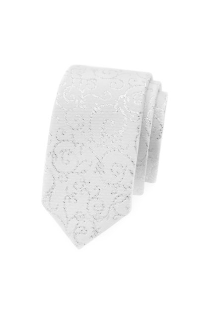 Kravata SLIM LUX, 571-9350, Bílá