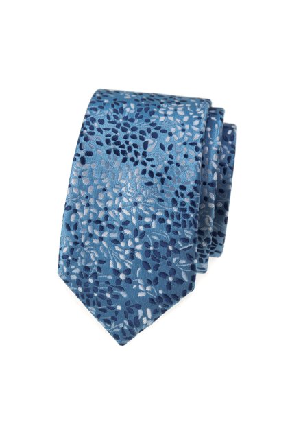 Kravata SLIM LUX, 571-22102, Modrá