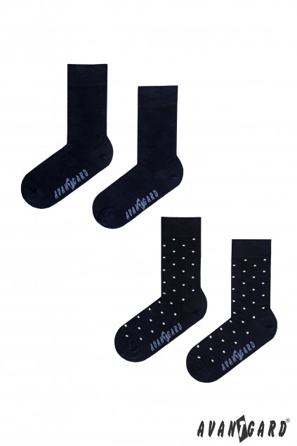 Set Ponožky 2 páry, 778-05010, Modrá a Modrá s puntíkem
