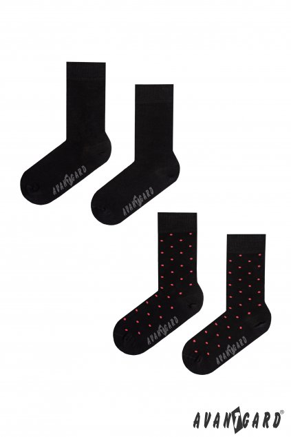 Set Ponožky 2 páry, 778-05012, Černá a Černá s puntíkem