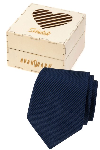 Dárkový set Svědek - Kravata v dárkové dřevěné krabičce s nápisem, 919-395723, Modrá, přírodní dřevo