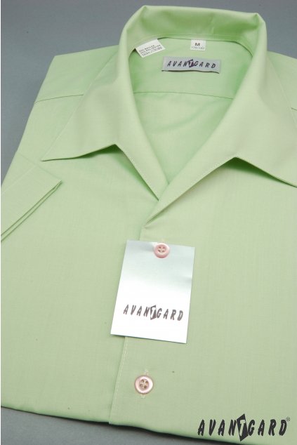 Pánská košile s rozhalenkou s krátkým rukávem, 456-8, Zelená