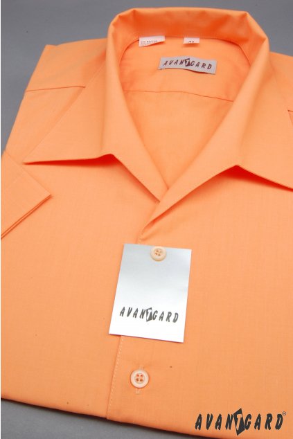 Pánská košile s rozhalenkou s krátkým rukávem, 456-10, Pomerančová