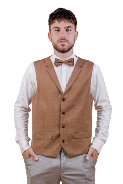 Set vesta a motýlek, 662-55131, Hnědá/skořicová (Velikost 52)