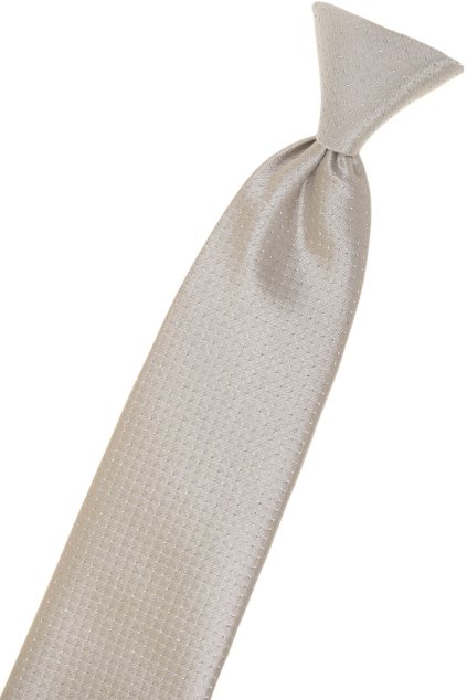 Chlapecká kravata, 558-22308, Ivory/stříbrná