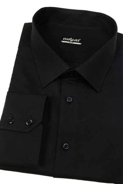 Pánská košile SLIM, 167-23, Černá (Velikost 39/170)