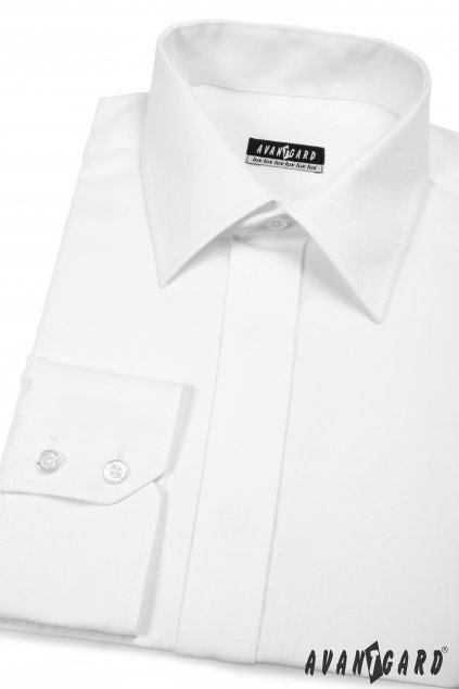 Pánská košile KLASIK s krytou légou, 562-1, Bílá