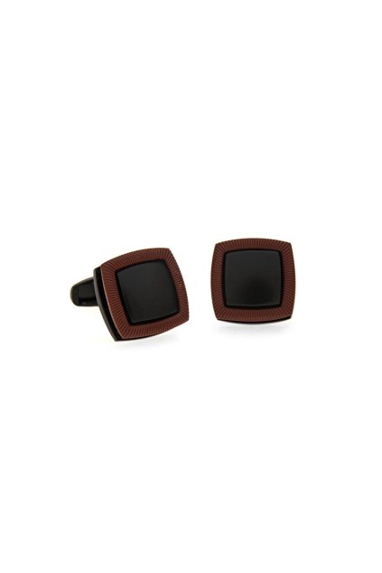 Manžetové knoflíčky LUX, 580-41020, Černá/hnědá