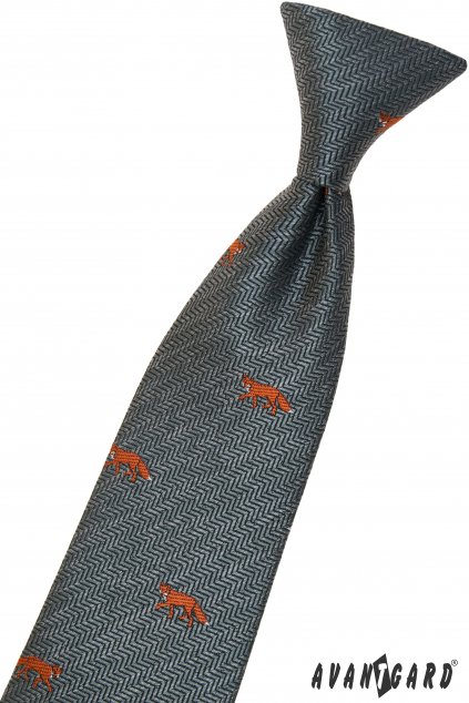 Chlapecká kravata, 558-62231, Šedá/liška