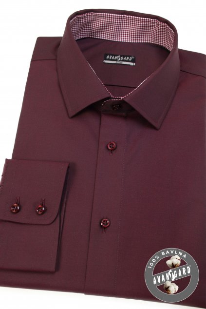 Pánská košile REGULAR, 209-21113, Bordó