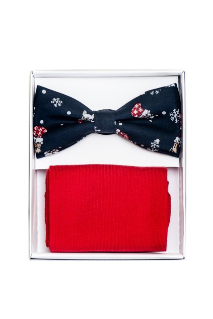 Set motýlek a ponožky, 779-05025, Červená/modrá (Velikost 43/46)