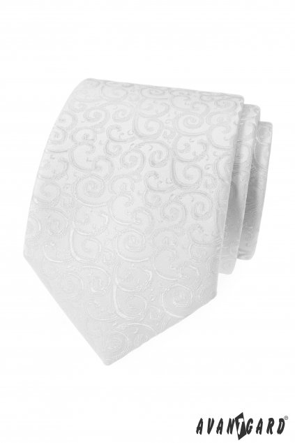 Kravata LUX s kapesníčkem, 599-59, Bílá