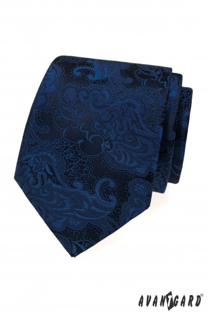 Kravata LUX s kapesníčkem, 599-51, Modrá