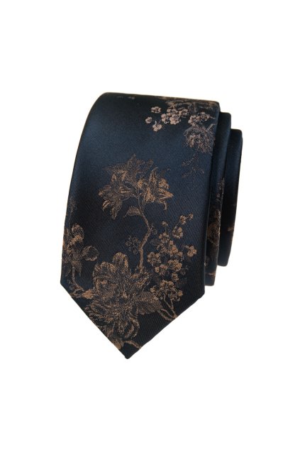 Kravata SLIM LUX, 571-81446, Hnědá