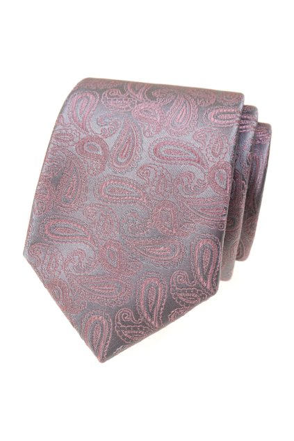 Kravata LUX, 561-22484, Šedá/růžová