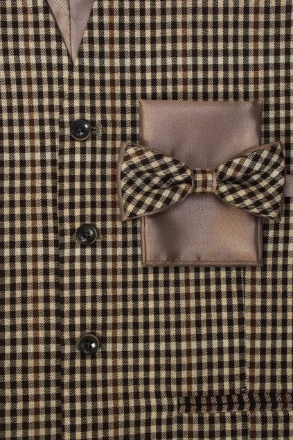 Set vesta a motýlek, 662-66034, Béžová (Velikost 54)