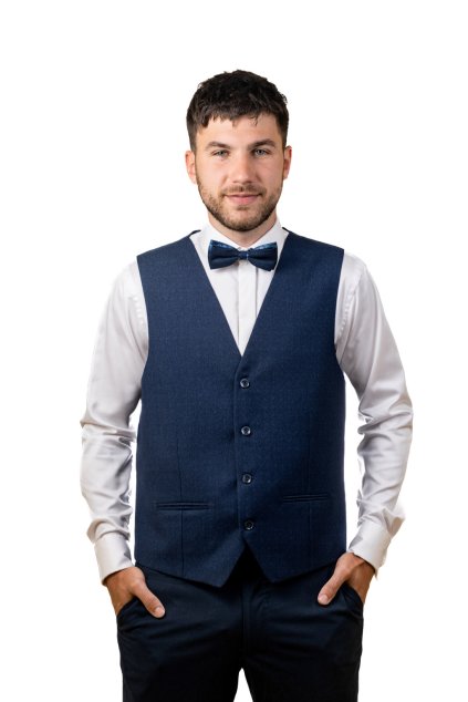 Set vesta a motýlek, 662-55128, Modrá (Velikost 62)