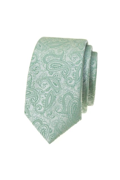 Kravata SLIM LUX, 571-22609, Zelená/šalvějová