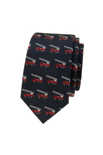 Kravata SLIM LUX, 571-81459, Modrá/hasiči