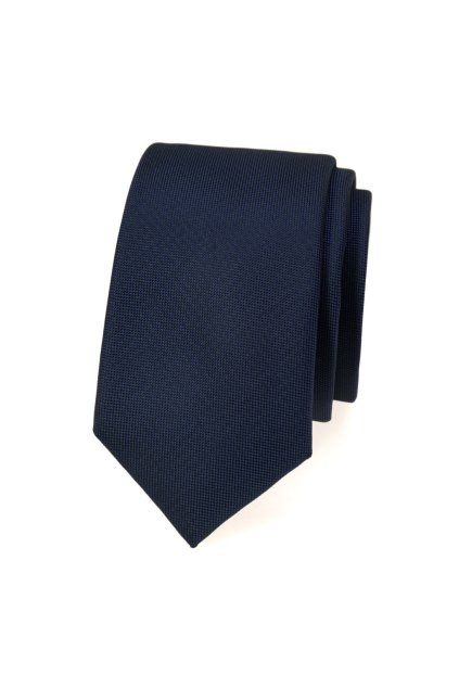 Kravata SLIM LUX, 571-14922, Tmavě modrá