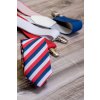 Kravata SLIM trikolóra, 571-111218, Bílá/červená/modrá