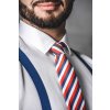 Kravata SLIM trikolóra, 571-111218, Bílá/červená/modrá